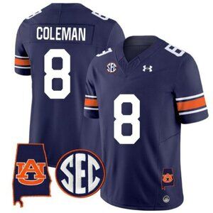 Mens Youths Kids Cam Coleman Navy Vapor Stitched Jersey